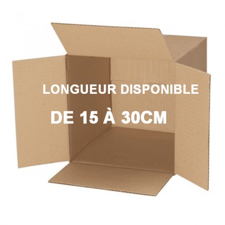 Caisse carton simple cannelure - 15 à 30cm